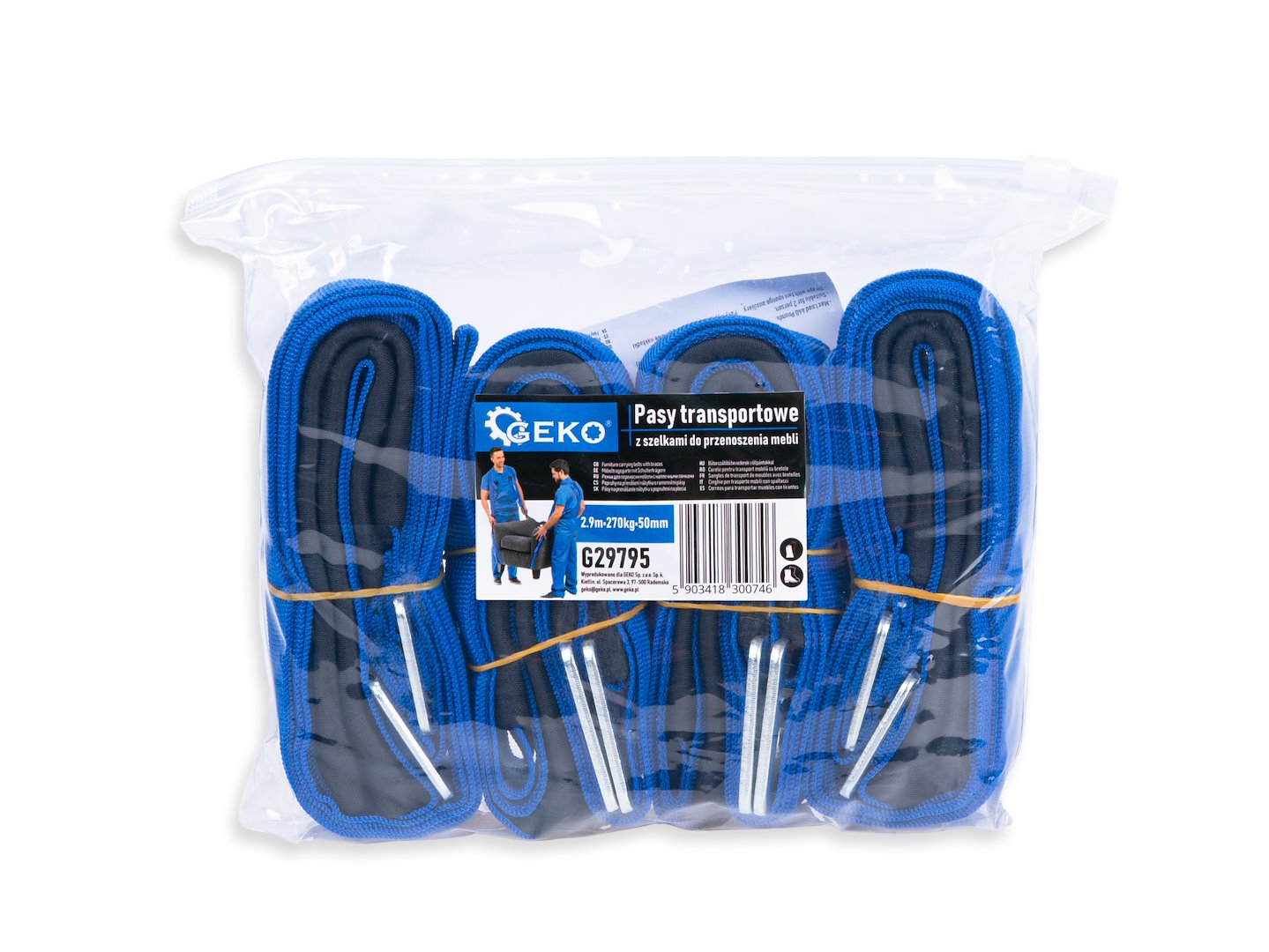 Mēbeļu nešanas siksnas ar plecu lencēm, 2,9 m / 370 kg / 50 mm