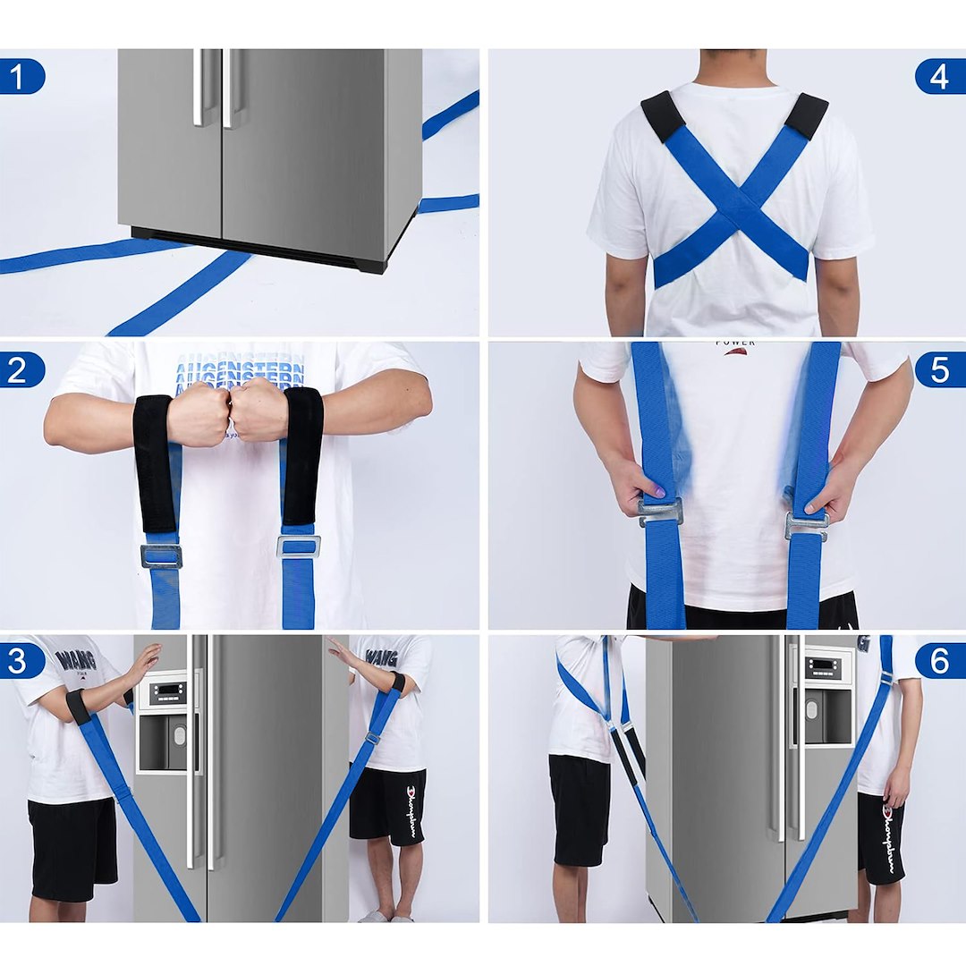 Mēbeļu nešanas siksnas ar plecu lencēm, 2,9 m / 370 kg / 50 mm